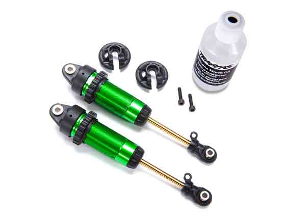Traxxas Shocks, GTR xx-long green-anodized, PTFE-coated bodies with TiN shafts (fully assembled, without springs) (2)