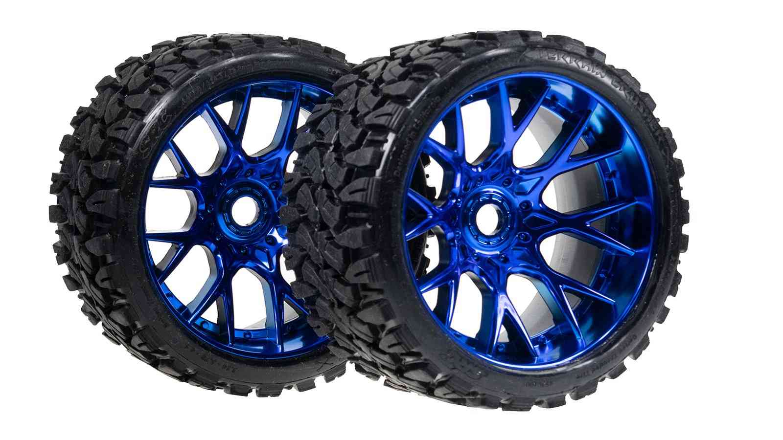 Sweep Racing SRC Monster Truck Terrain Crusher Belted Tire Blue Wheel (2pcs) Set