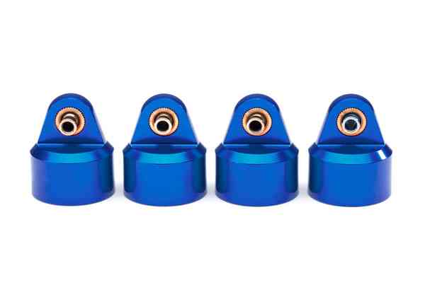 Traxxas Shock caps, aluminum (blue-anodized), GT-Maxx shocks (4)