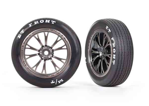Tires & Wheels, Assembled, Glued (Weld satin black chrome wheels, tires, foam inserts) (front) (2)