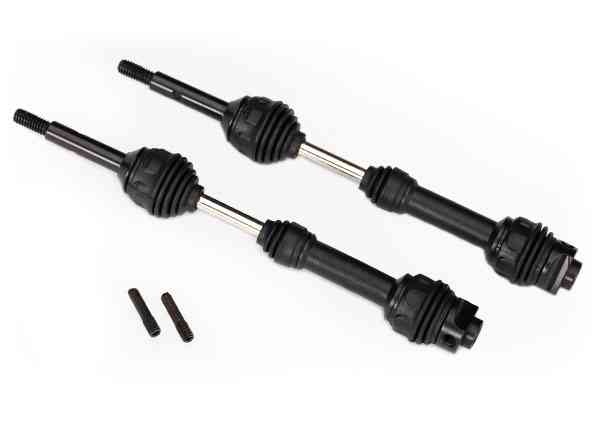  Traxxas Driveshafts, rear, steel-spline constant-velocity (complete assembly) (2)