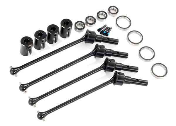 Traxxas Driveshafts, steel constant-velocity (assembled), front or rear (4) (for use with #8995 WideMaxx suspension kit) (requires #8654 series 17mm splined wheel hubs and #7758 series 17mm nuts for a complete set)